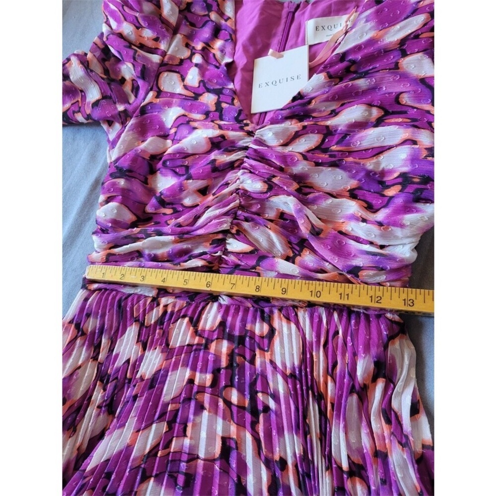 EXQUISE Antropologie Seersucker Shift Purple Patterned Dress Size S - Picture 7 of 12